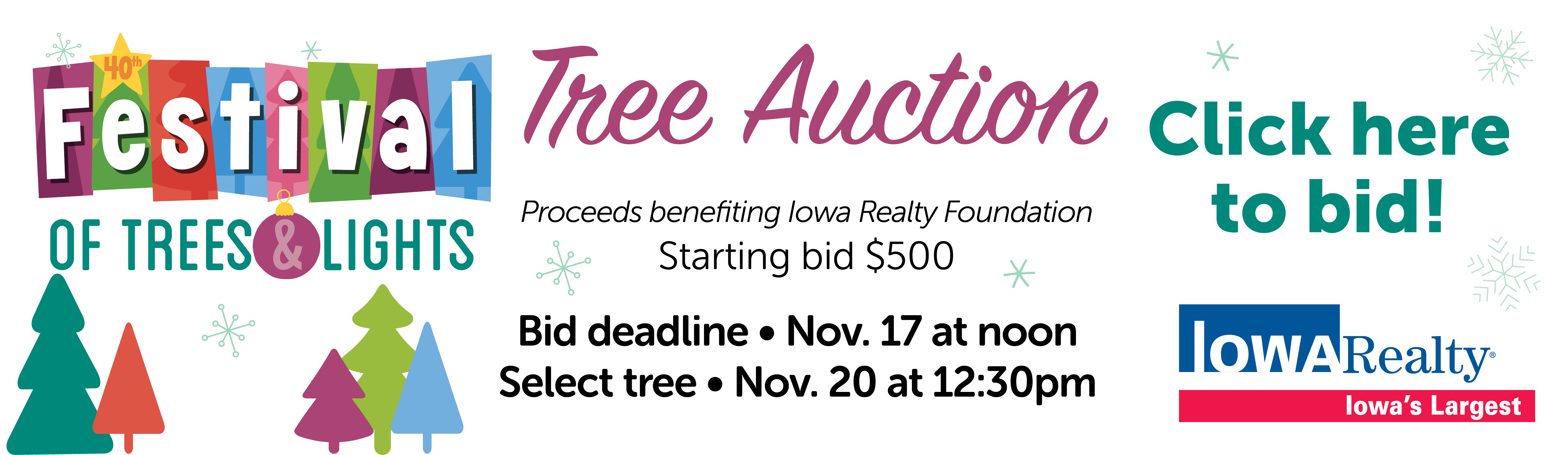 2023 Festival of Trees and Lights Iowa Realty Tree Auction